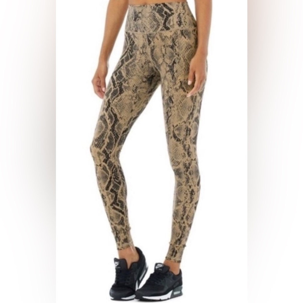 TWO ALO Yoga Snake Print and Black Leggings